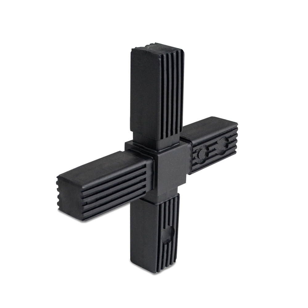 Rohrverbinder Kreuz 25 x 25 mm vierkant schwarz Kunststoff online kaufen