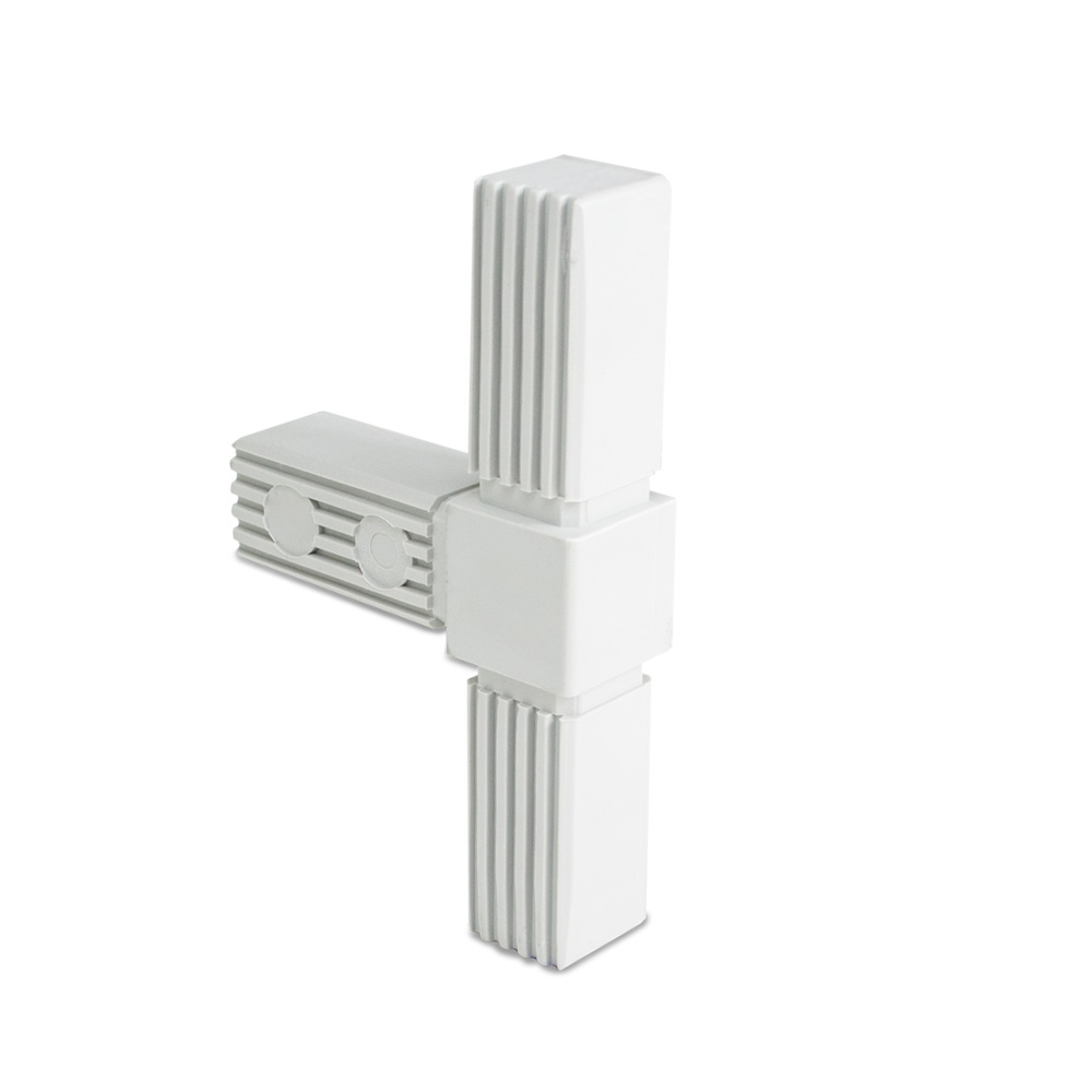 Rohrverbinder T-Stück 25 x 25 mm vierkant grau RAL7035 Kunststoff online kaufen