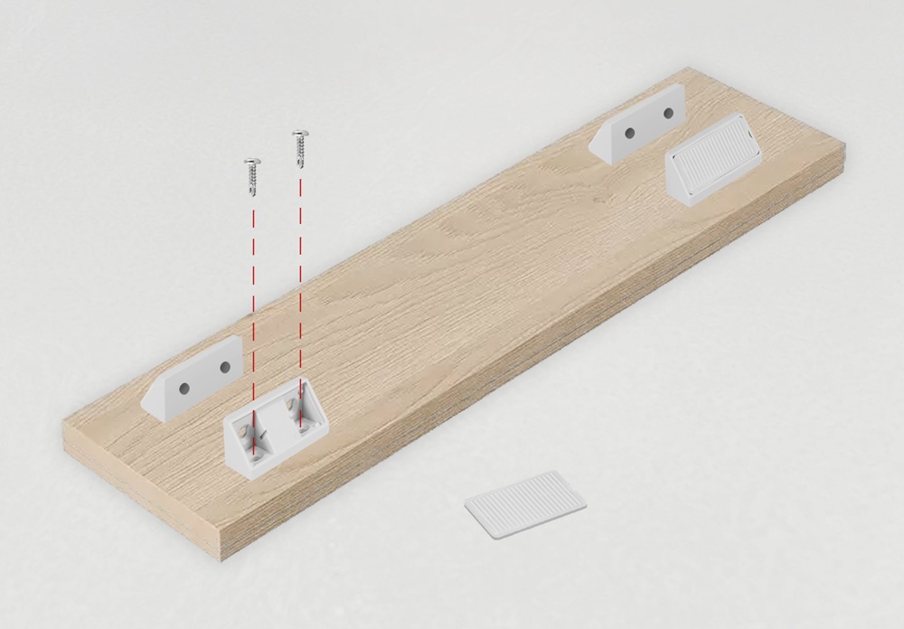 Raumteiler / Regalböden integrieren DIY - Anleitung Möbelverbinder an Regalboeden schrauben - Schritt-3