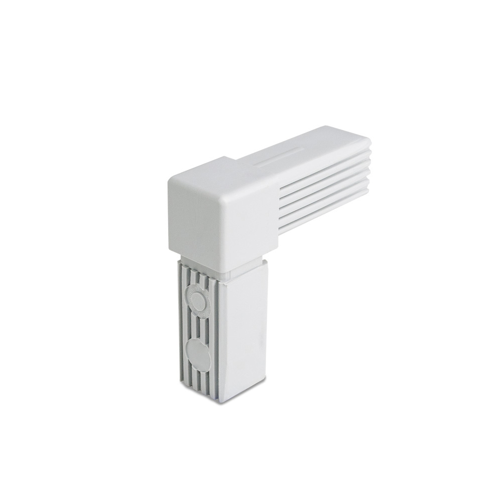 Rohrverbinder rechter Winkel 25 x 25 mm vierkant grau RAL7035 Kunststoff online kaufen