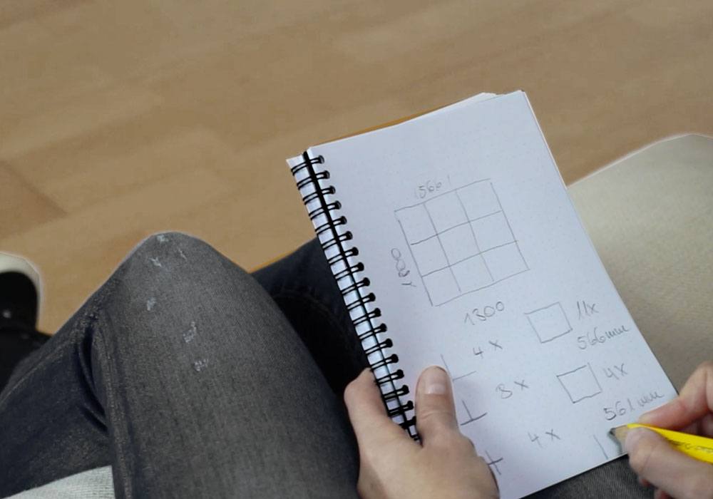 Raumteiler Bauanleitung DIY - Design-Raster wählen - Skizzieren - Schritt-2